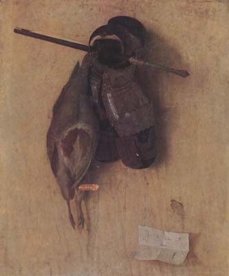 Still Life with Partridge,Iron Gloves and Bolt of a Crossbow (mk14)